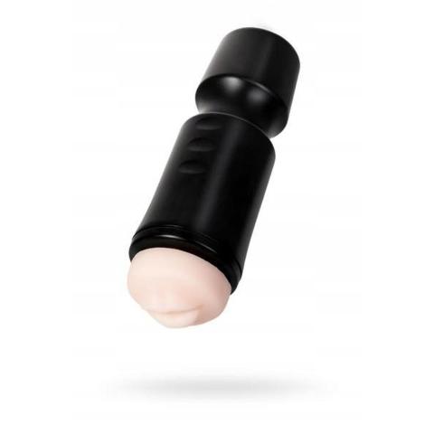 Masturbator w fiolce 24 cm z wejściem w kształcie ust i teksturą 3D