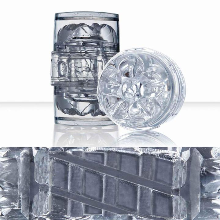 Transparentny masturbator męski z wyjmowanym wkładem i rowkami Fleshlight