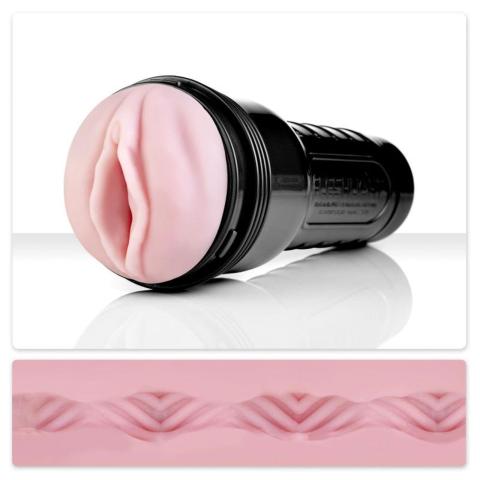 Różowy masturbator z spiralną strukturą i efektem ssania 20 cm