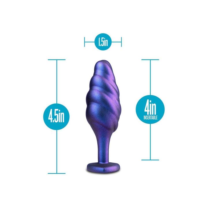 Silikonowy plug analny z fakturą i ozdobą 11,4 cm