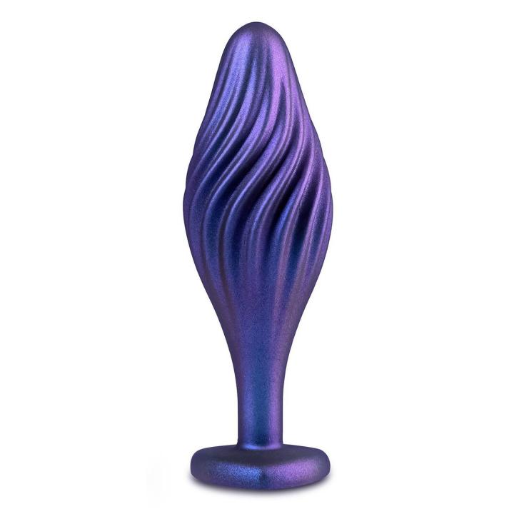 Silikonowy plug analny z kryształkiem i spiralną fakturą 11,4 cm