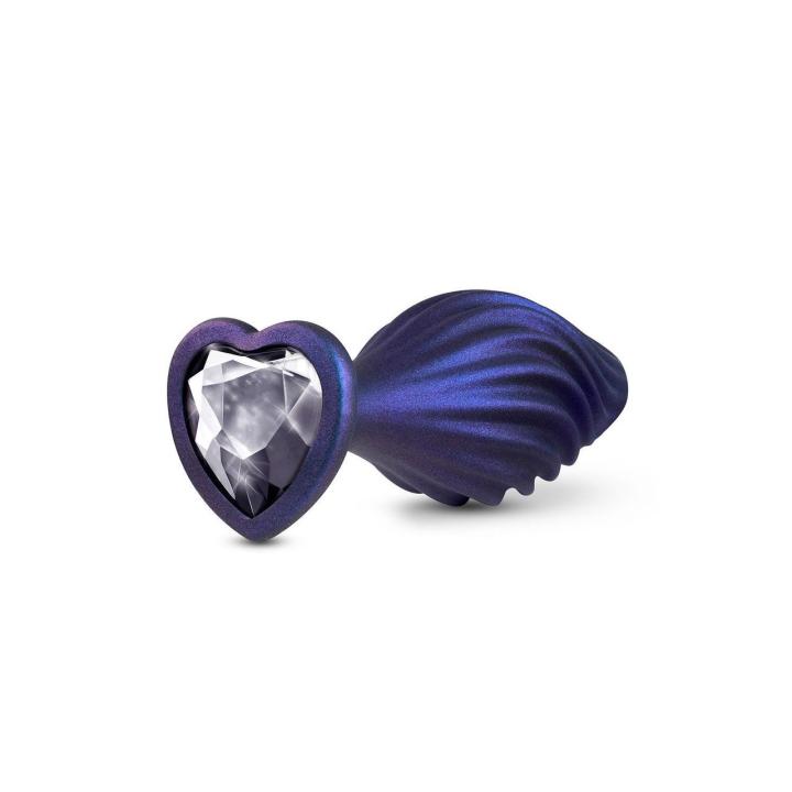 Silikonowy plug analny z kryształkiem i spiralną fakturą 11,4 cm