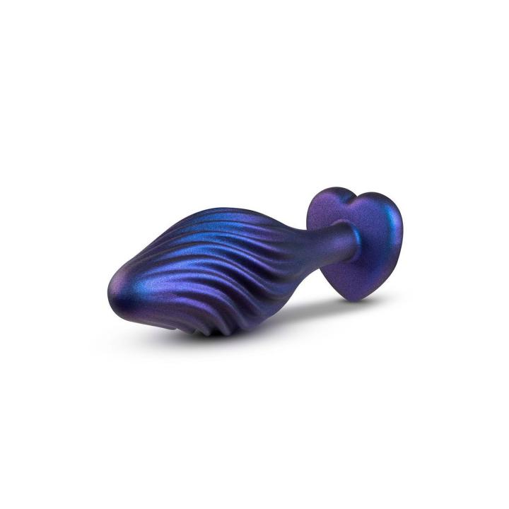 Silikonowy plug analny z kryształkiem i spiralną fakturą 11,4 cm