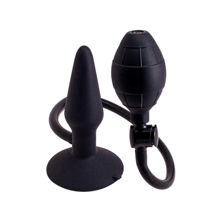 Pompowany korek analny silikonowy z pompką czarny 12,7 cm
