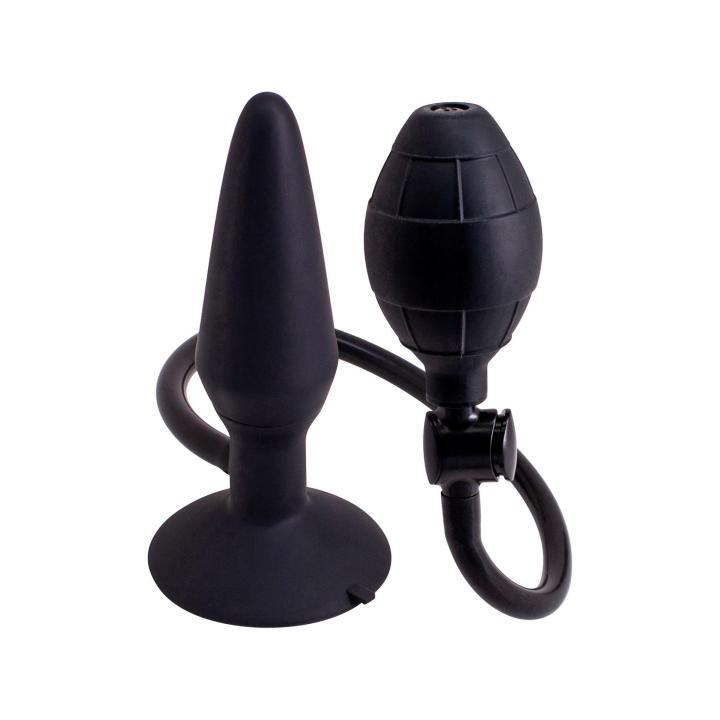 Pompowany korek analny silikonowy z pompką czarny 12,7 cm