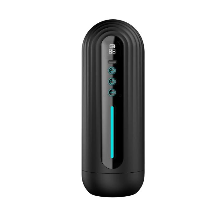 Masturbator z ssaniem i wibracjami 21 cm, LED, sterowanie głosowe