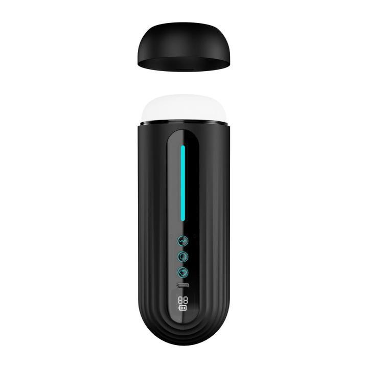 Masturbator z ssaniem i wibracjami 21 cm, LED, sterowanie głosowe
