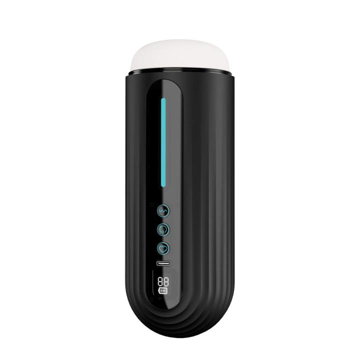 Masturbator z ssaniem i wibracjami 21 cm, LED, sterowanie głosowe