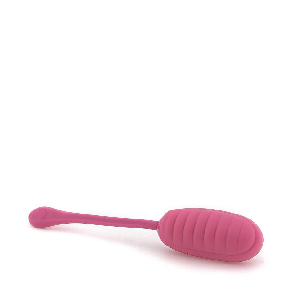 Fioletowe wibrujące jajko z prążkowaniem na główce – 12 funkcji