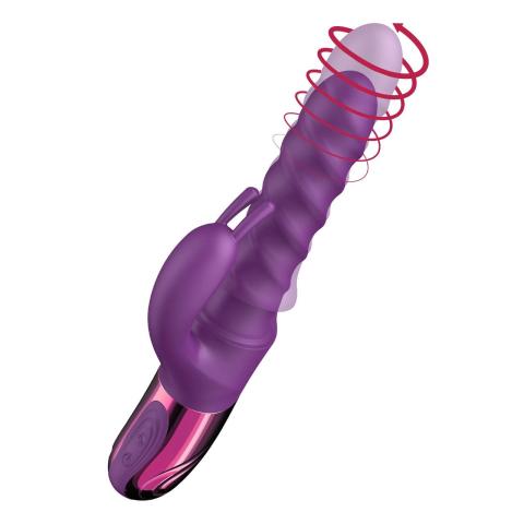 Wibrator króliczek z posuwem i obrotem 360° – silikon, usb, ipx6