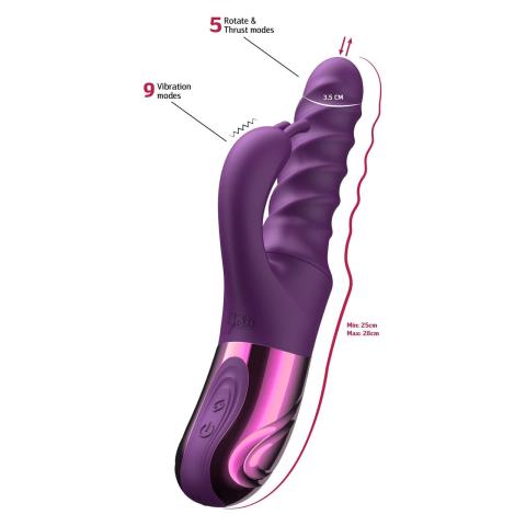 Wibrator króliczek z posuwem i obrotem 360° – silikon, usb, ipx6