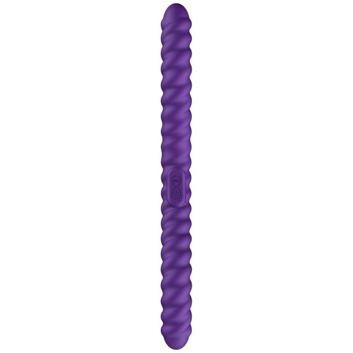 Elastyczny wibrator dwustronny z pilotem 35 cm, 2 silniki, IPX7
