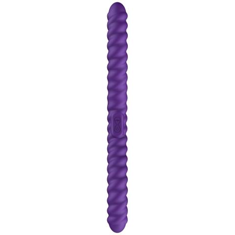Elastyczny wibrator dwustronny z pilotem 35 cm, 2 silniki, IPX7