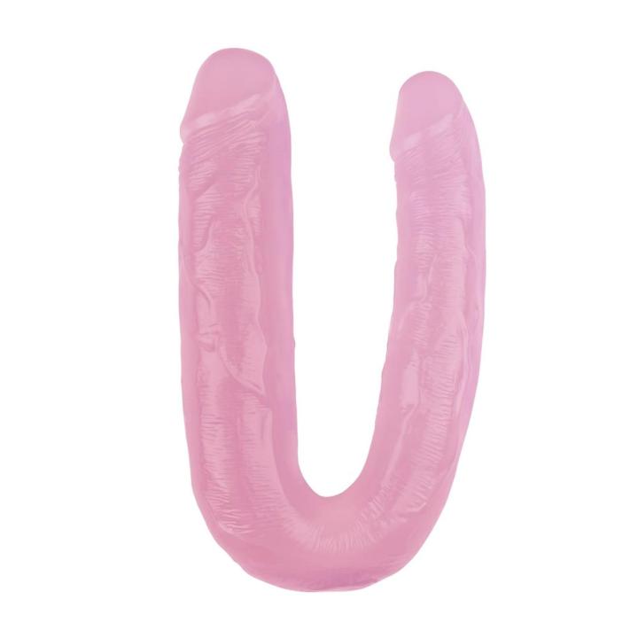 Podwójne dildo różowe 22,5 cm – realistyczne i elastyczne