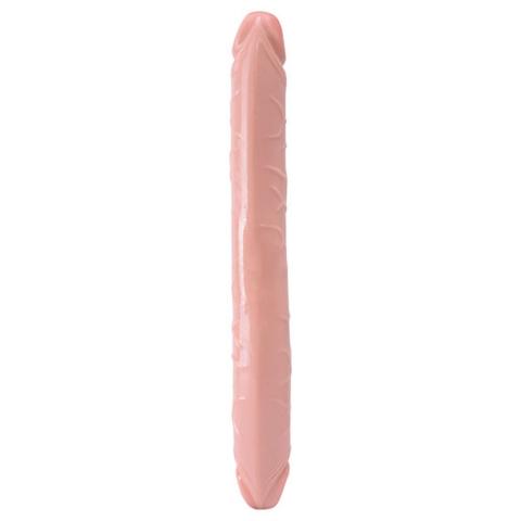 Realistyczne podwójne dildo elastyczne z żyłkowaniem i główką po obu stronach