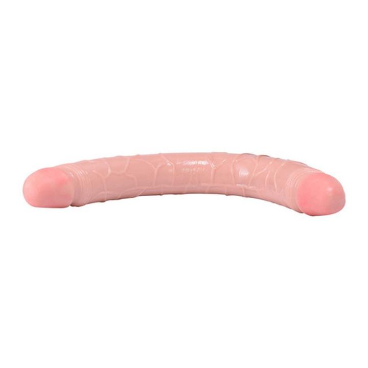 Realistyczne podwójne dildo elastyczne z żyłkowaniem i główką po obu stronach