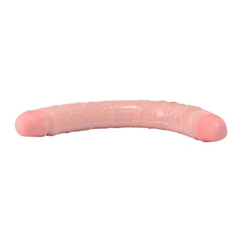 Realistyczne podwójne dildo elastyczne z żyłkowaniem i główką po obu stronach
