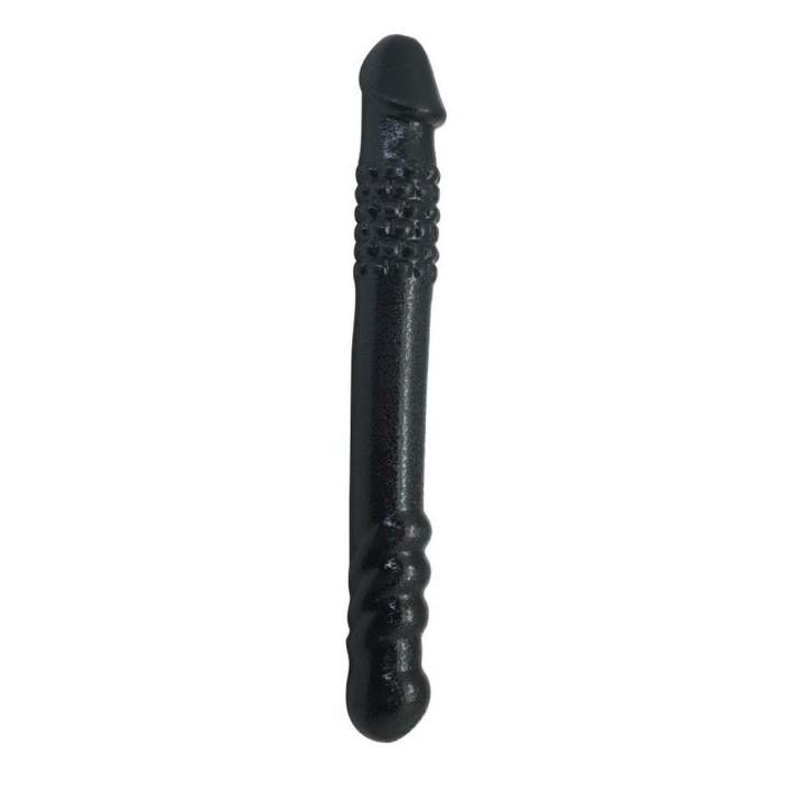 Podwójne dildo czarne 25,4 cm TPE bez ftalanów