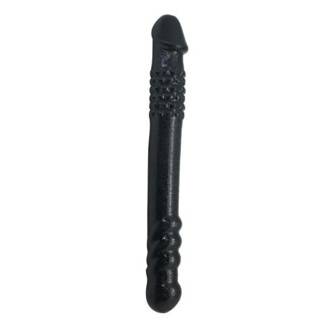 Podwójne dildo czarne 25,4 cm TPE bez ftalanów