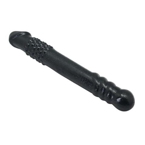 Podwójne dildo czarne 25,4 cm TPE bez ftalanów