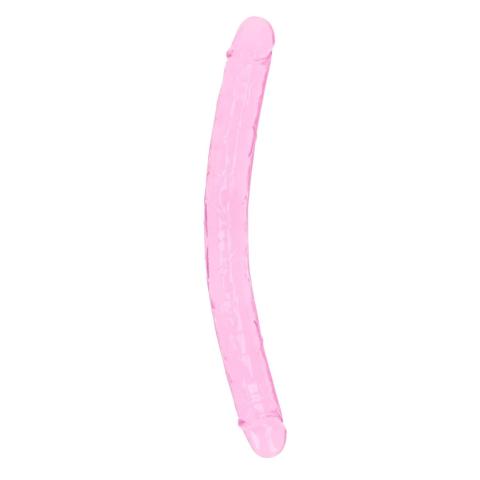 Przezroczyste podwójne dildo 34 cm z TPE – waginalne i analne