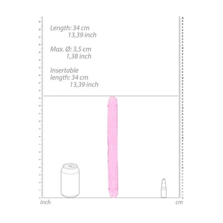 Przezroczyste podwójne dildo 34 cm z TPE – waginalne i analne