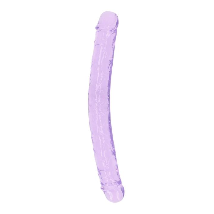 Przezroczyste podwójne dildo 34 cm z TPE bez ftalanów wodoodporne