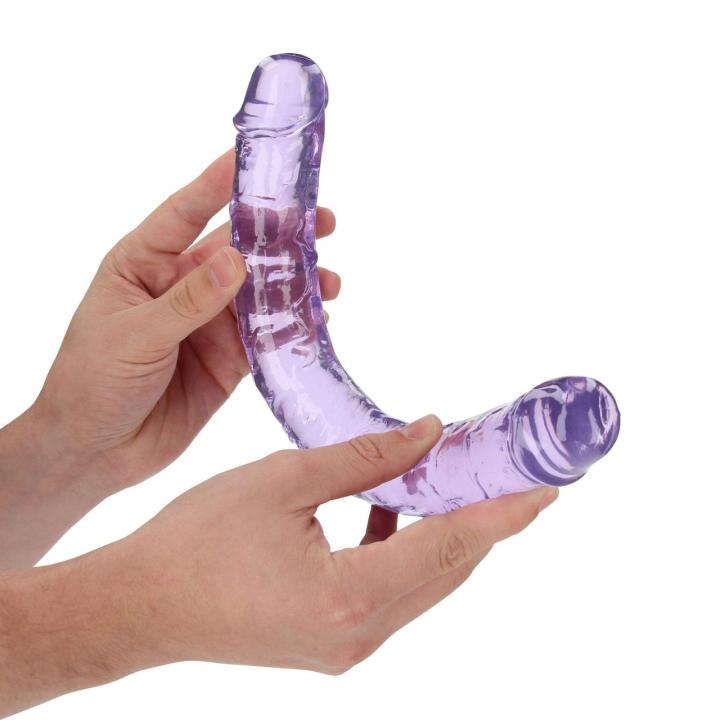 Przezroczyste podwójne dildo 34 cm z TPE bez ftalanów wodoodporne