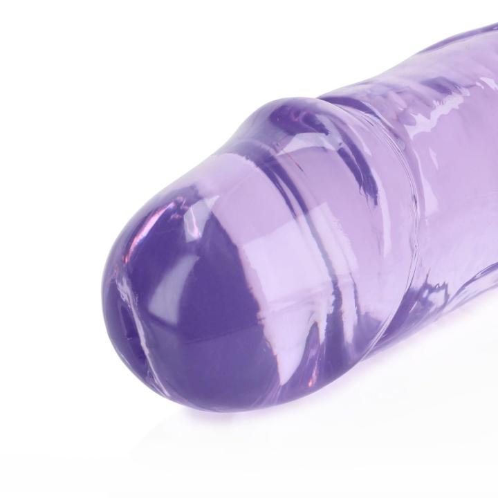 Przezroczyste podwójne dildo 34 cm z TPE bez ftalanów wodoodporne