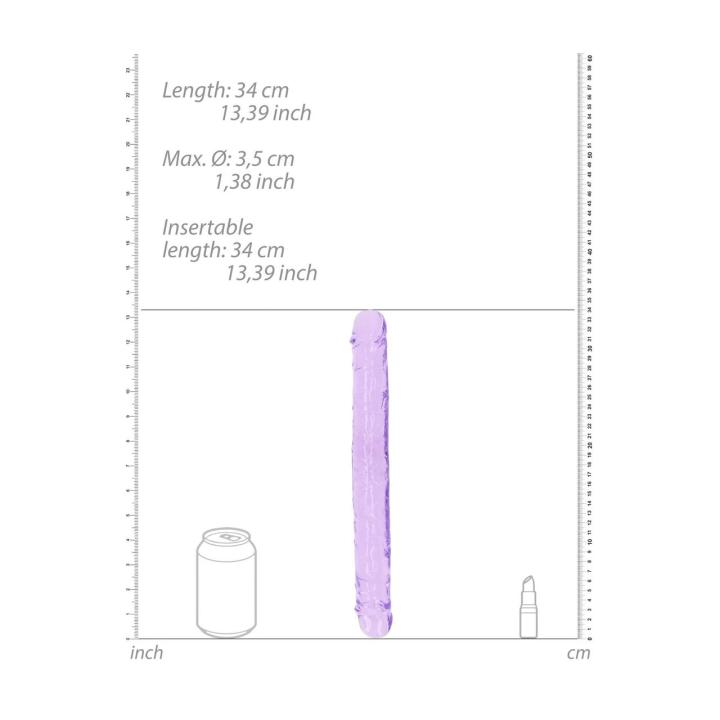 Przezroczyste podwójne dildo 34 cm z TPE bez ftalanów wodoodporne