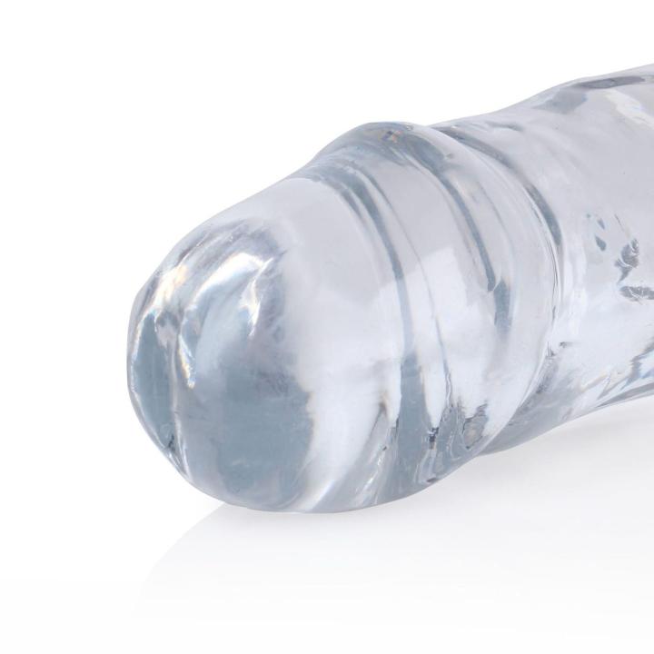Przezroczyste podwójne dildo 34 cm z TPE – analne i waginalne