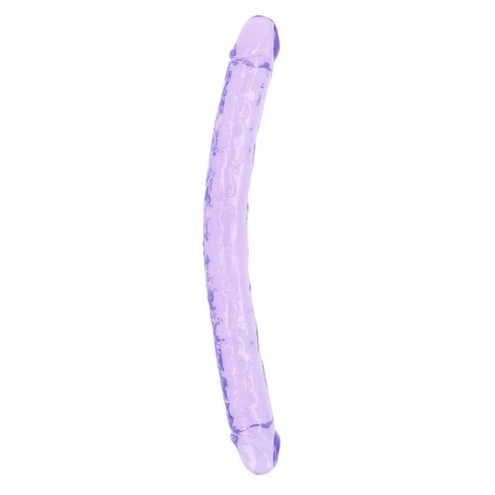 Przezroczyste podwójne dildo 45 cm z TPE do analnej i waginalnej stymulacji