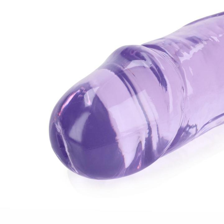 Przezroczyste podwójne dildo 45 cm z TPE do analnej i waginalnej stymulacji