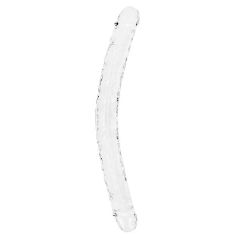 Przezroczyste podwójne dildo 45 cm z przyssawką – TPE bez ftalanów