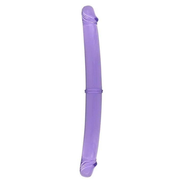 Podwójne dildo fioletowe 30,5 cm elastyczne do zabaw solo i dla par