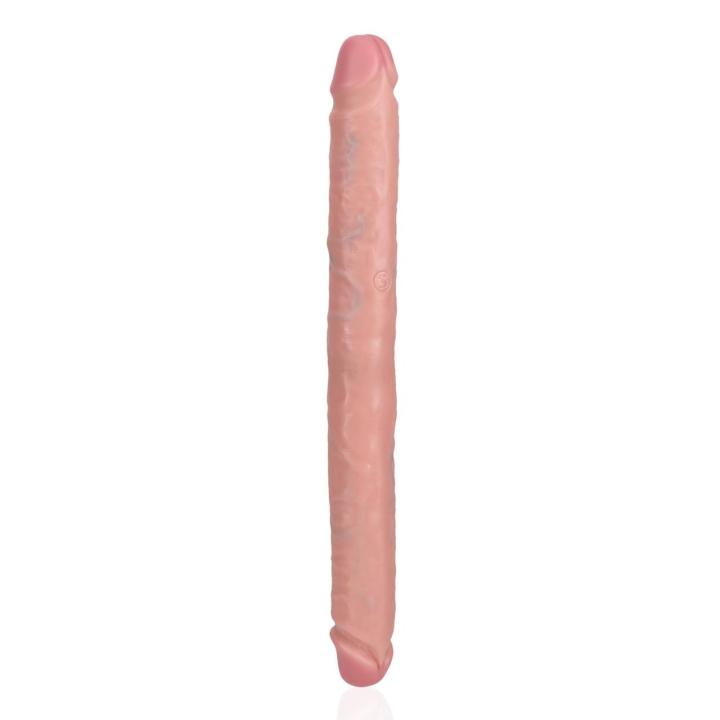 Podwójne dildo realistyczne 35,0 cm – smukłe, z żyłkowaniem
