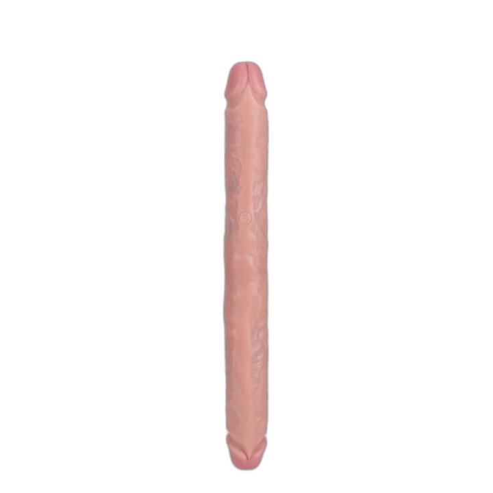 Podwójne dildo realistyczne 35,0 cm – smukłe, z żyłkowaniem