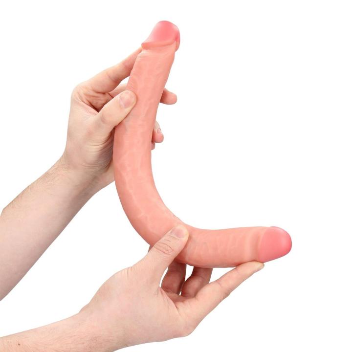Podwójne dildo realistyczne 35,0 cm – smukłe, z żyłkowaniem