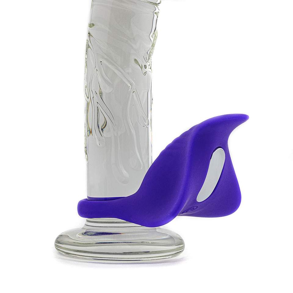 Fioletowy silikonowy pierścień erekcyjny ze zdalnym sterowaniem