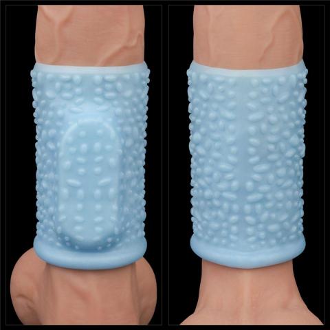 Wibrujący pierścień erekcyjny z powiększeniem 9,9 cm – TPE, wodoodporny