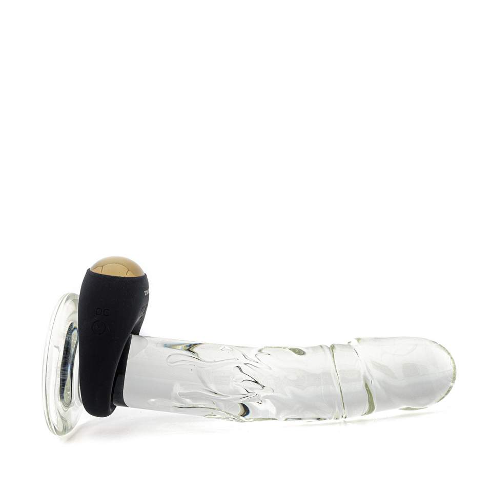 Czarny silikonowy pierścień erekcyjny  – 3,5 cm, 7 funkcji pracy