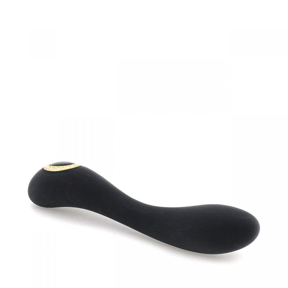 Czarny ekskluzywny wibrator klasyczny z wygiętym korpusem