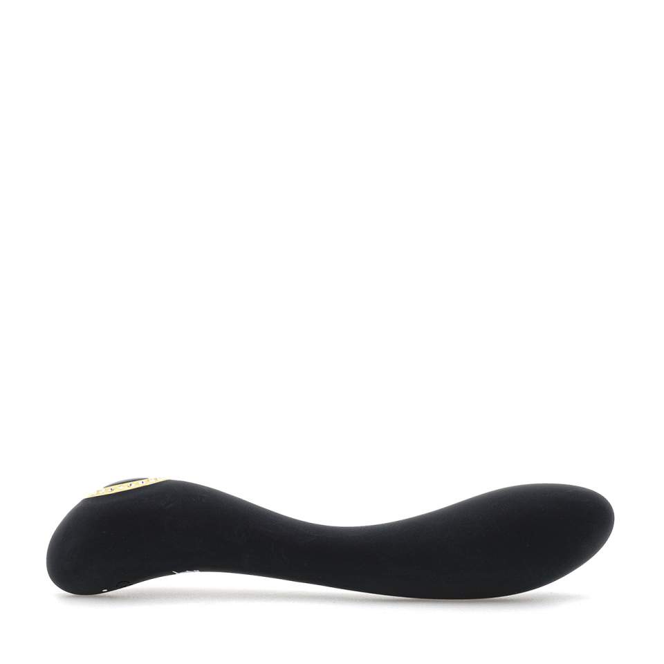 Czarny ekskluzywny wibrator klasyczny z wygiętym korpusem