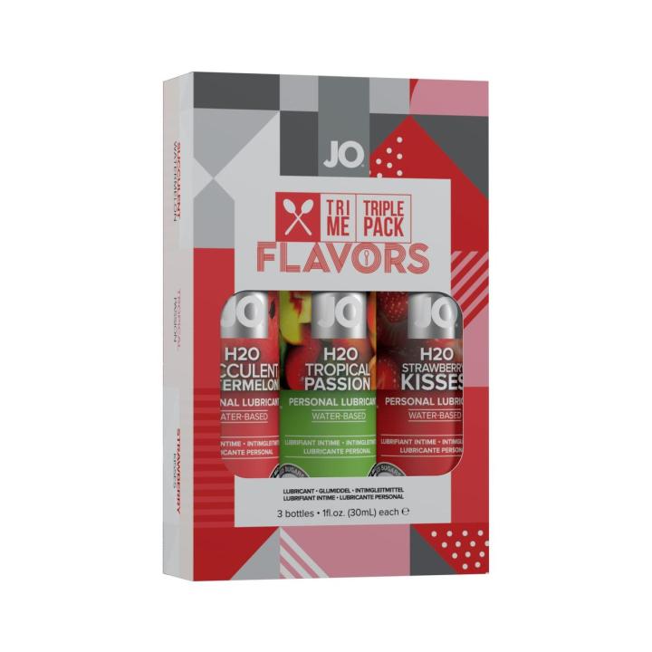 Zestaw smakowych lubrykantów na bazie wody 3x30 ml do gry wstępnej