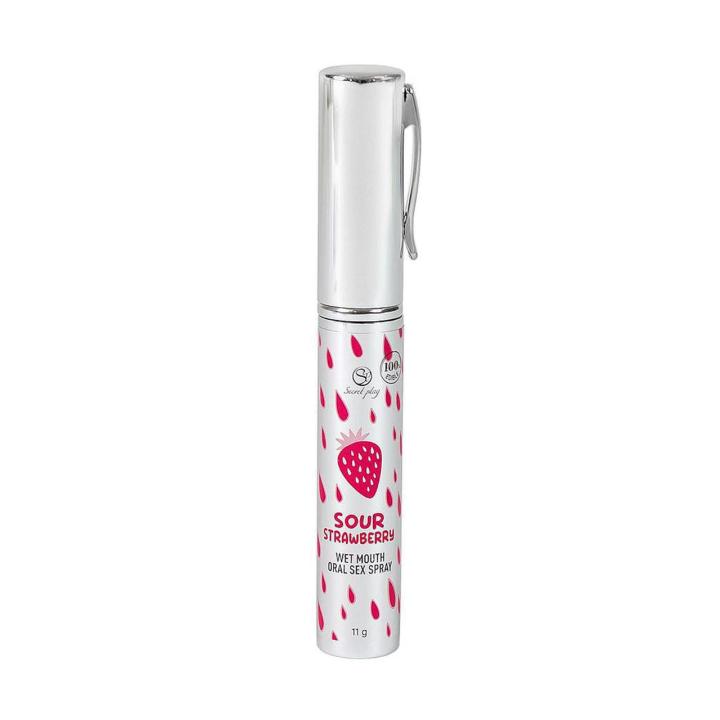 Spray do ust do seksu oralnego kwaśna truskawka 11 g jadalny wodny
