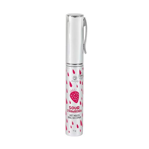 Spray do ust do seksu oralnego kwaśna truskawka 11 g jadalny wodny