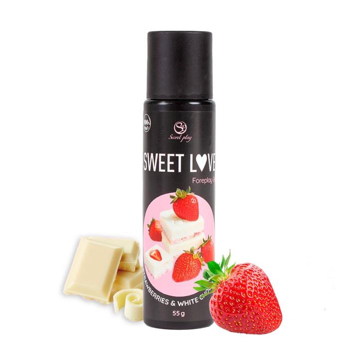 Jadalny żel smakowy truskawka i biała czekolada 60 ml – do pieszczot i masażu