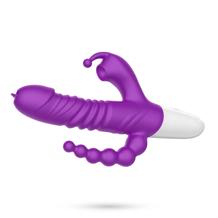Wielofunkcyjny wibrator 3w1 z posuwem i ssaniem – do punktu G, 23 cm