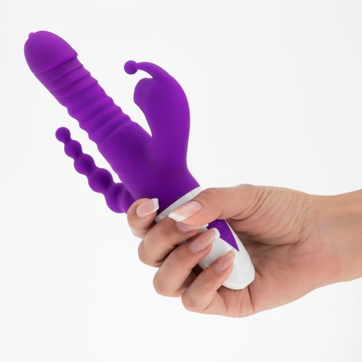 Wielofunkcyjny wibrator 3w1 z posuwem i ssaniem – do punktu G, 23 cm