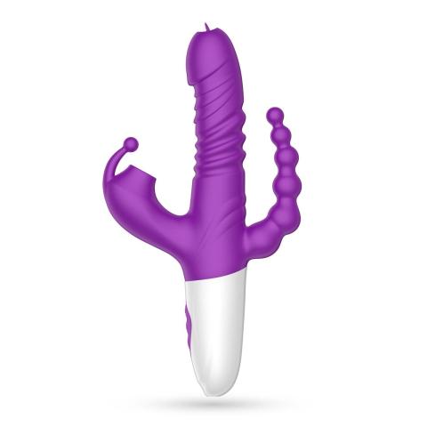 Wielofunkcyjny wibrator 3w1 z posuwem i ssaniem – do punktu G, 23 cm